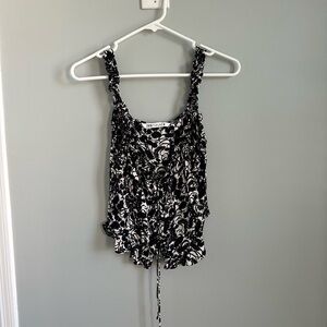 Zara flowy floral crop top large